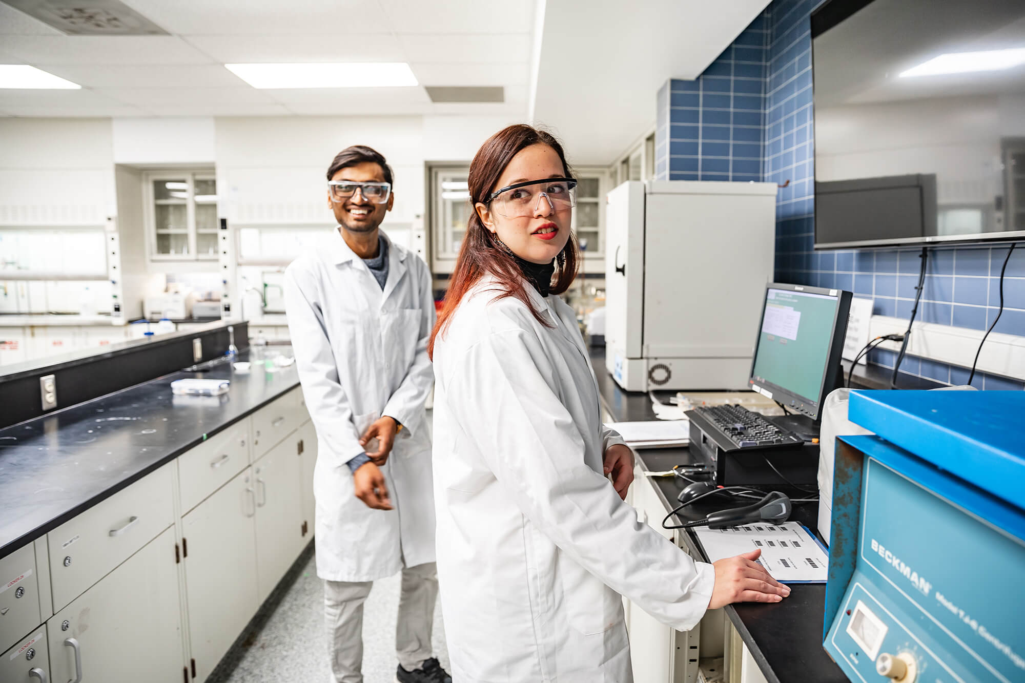 two laboratory technicians in lab